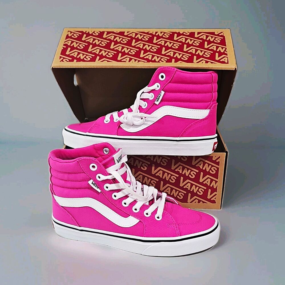 VANS Filmore Hi Womens High Top Canvas Lace-Up Sneaker Pink/White 7W VN0A5KY6FSC
